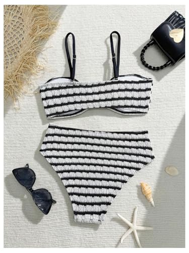 Image of RoseSeek Girl's 2 Piece Padded Bathing Suit Wireless Starfish Swimsuit Spaghetti Strap Vacation Beachwear Set