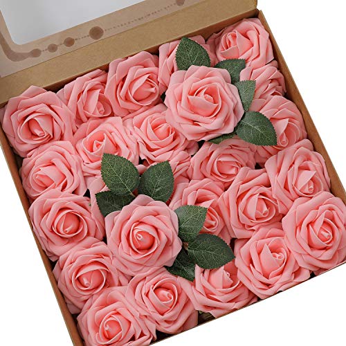 Ksnnrsng Rosa Rosse Artificiali, Fiori Artificiali Schiuma Teste di Rose