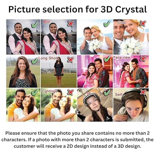 Image of GROB 3D Crystal Cube with LED Light Base Personalized Birthday Gift, Valentines Day Gift, Parents Anniversary (Transparent 50 X 50 X 80 mm)