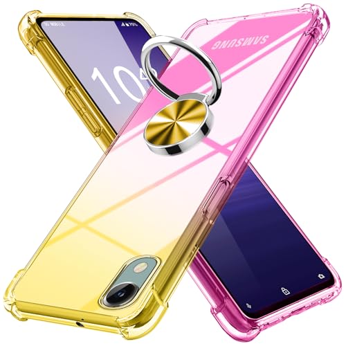 Galaxy A23 5G 用 ケース リング付き クリア 薄型 グラデーション色 ケース SCG18 SC-56C 用 ケース 軽量 tpu 耐衝撃 スマホケース 透明 米軍MIL規格取得 おしゃれ 黄変防止防塵一体型 人気 車載ホルダー ギャラクシー