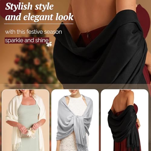 Personalized Women Scarf Pashmina Shawls Wraps for Evening Dress Bridesmaid Wedding Bridal Winter Warm Scarves3