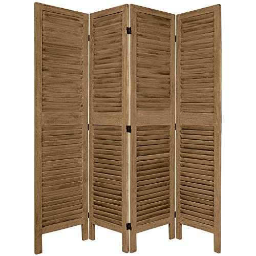 Red Lantern 5 1/2 ft. Tall Classic Venetian Room Divider - Burnt Grey - 4 Panel
