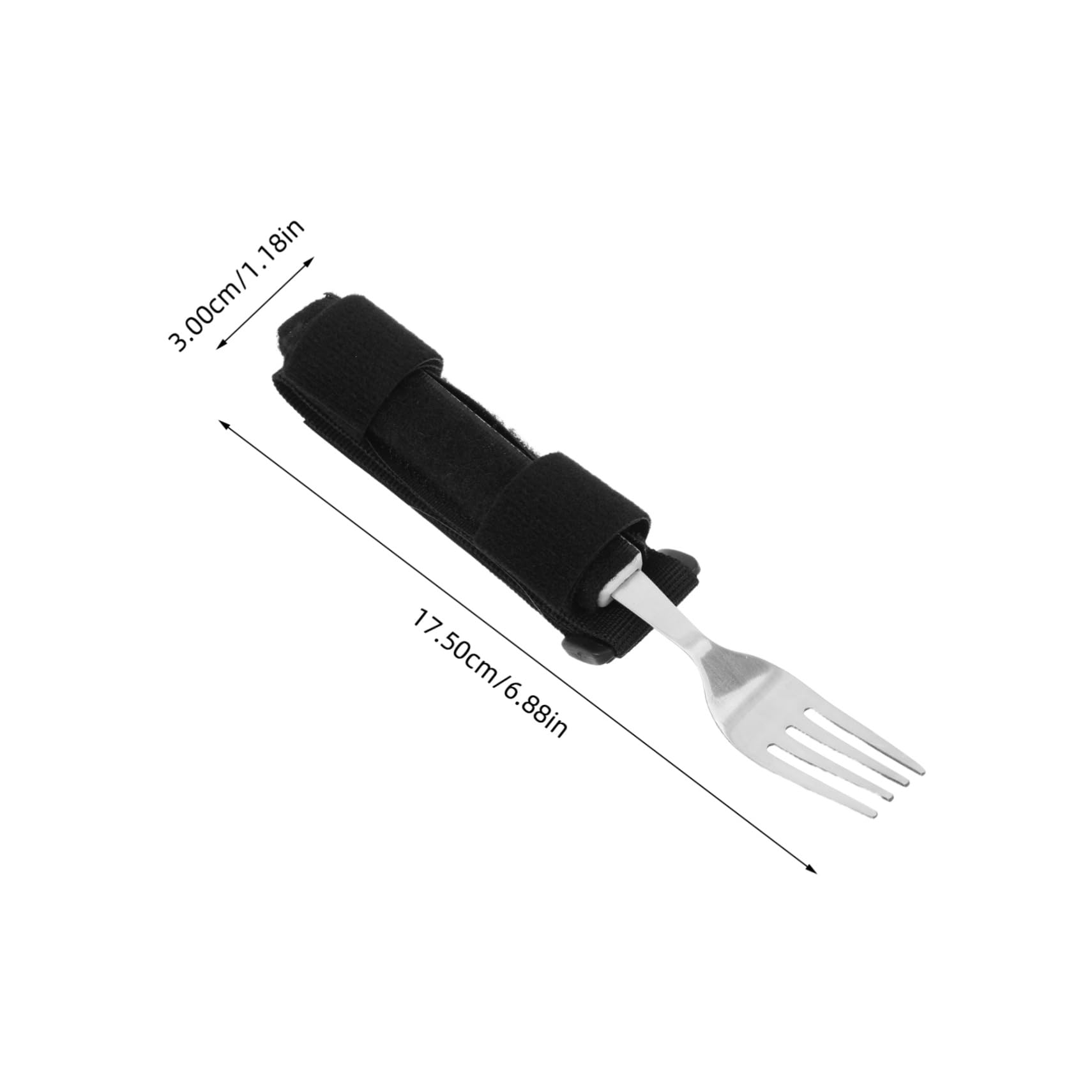 VALICLUD Elderly Rehabilitation Utensils Set Handicap Adaptive Eating for Weak Grip Stainless Steel Fork Spoon Universal Eating Strap
