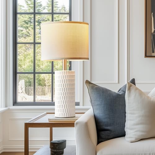 Reaketon Ceramic Table Lamps Set of 2 – Modern Bedroom & Living Room Decor - Image 4