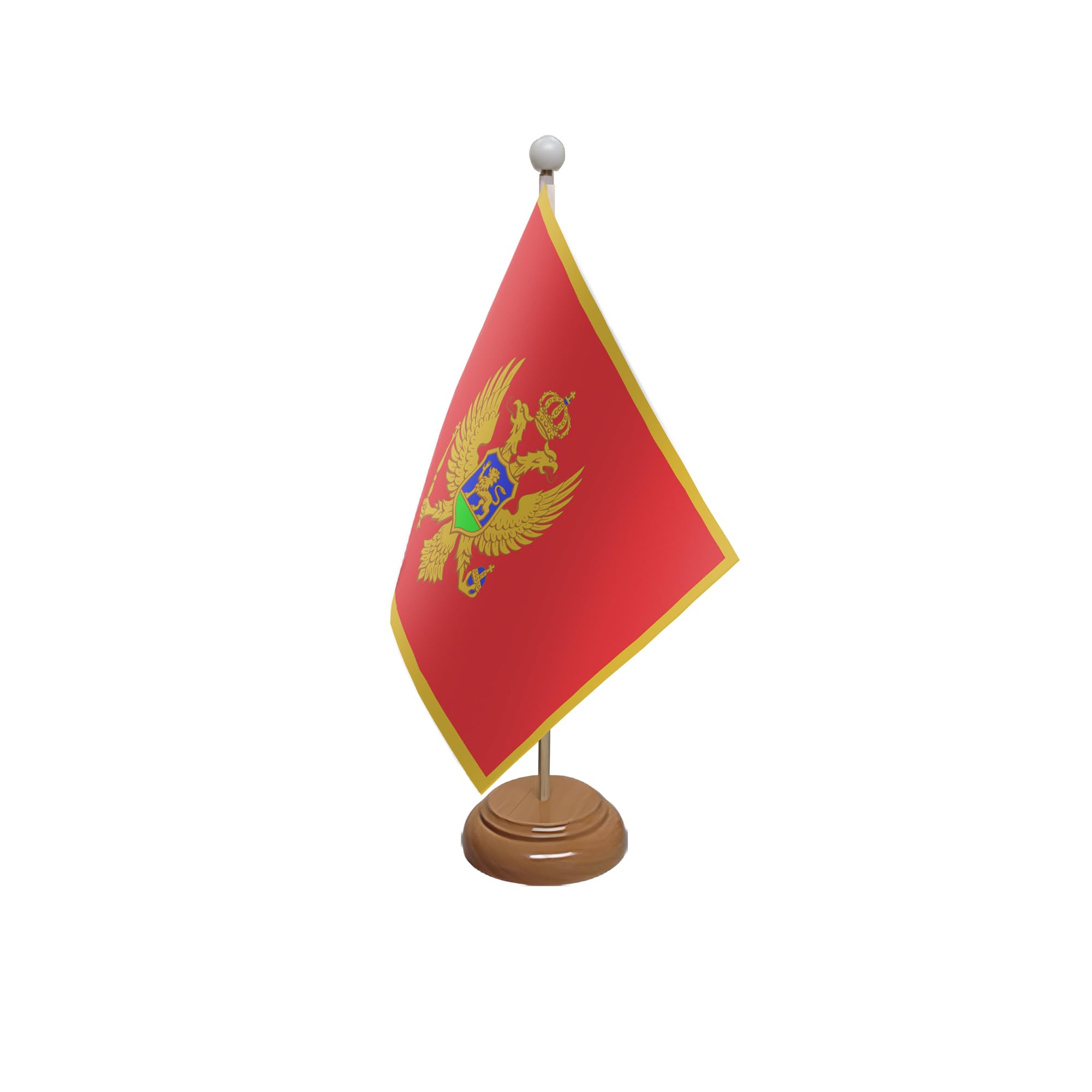Flagtex Montenegro Wooden Table Flag With Wooden Base