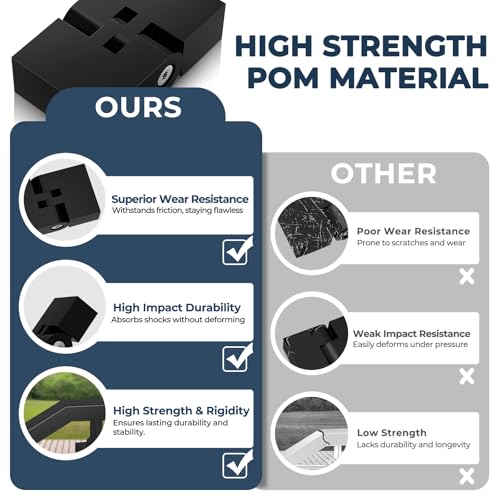 Image of 1 Pack Black Vertical Pivot Connector for Stainless Steel Handrail, Adjustable 180 Hand Rail Fitting for Top Railing, High Strength POM Block for Stair Horizontal Handrail
