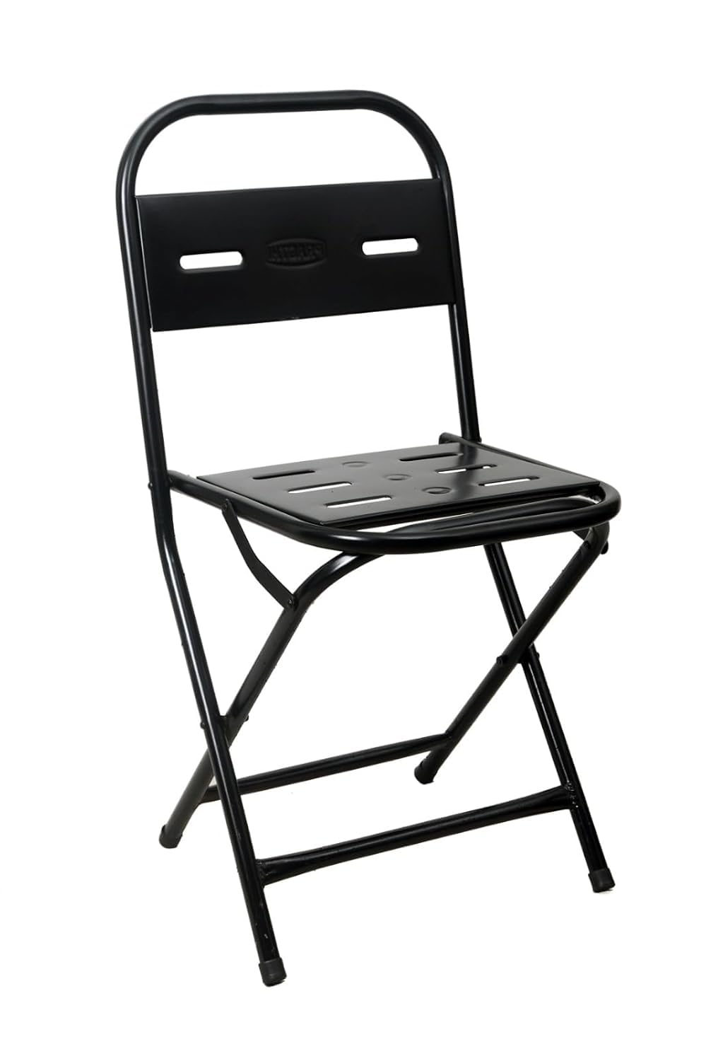 Metal Folding Chair Black | Heavy Duty Metal Frame Foldable Chair with Backrest | Portable Space Saving Seating for Home, Office, Shop & Events PF-04 (Black)-image-7