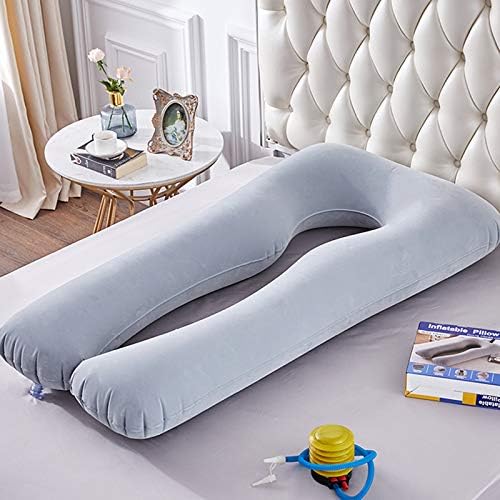 Miniatura 3 de Almohada inflable grande actualizada de tela flocada, almohada de embarazo, almohada de maternidad, almohada de lactancia, almohada para dormir,