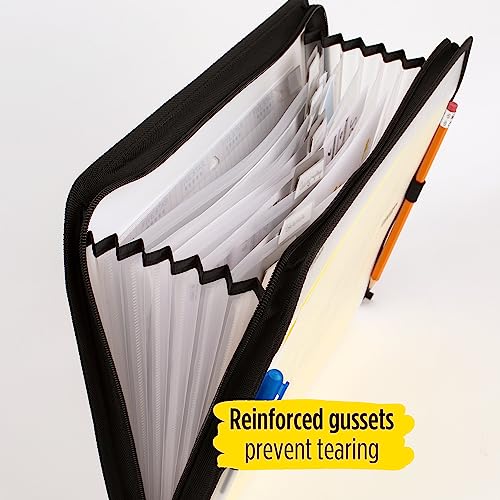 Five Star 7-Pocket Expanding File Organizer, Plastic Expandable File Folders With Pockets And Tab Inserts, Holds 8-1/2" X 11", Zipper Closure, Customizable, White (72508) #TOP1