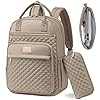Mochila para laptop para mujer, mochila para laptop de 15.6 pulgadas para el trabajo, mochila de viaje impermeable, mochila universitaria con cartera, Caqui, Mochila de viaje, mochila casual