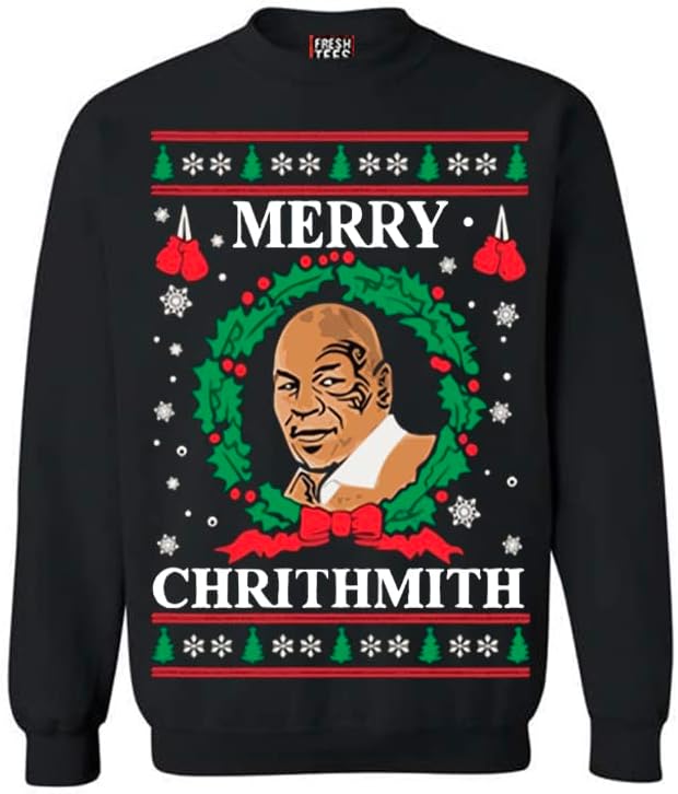 fresh tees Men/Women Merry Chrithmith Ugly Christmas Sweater Holiday Unisex Crewneck Sweatshirt