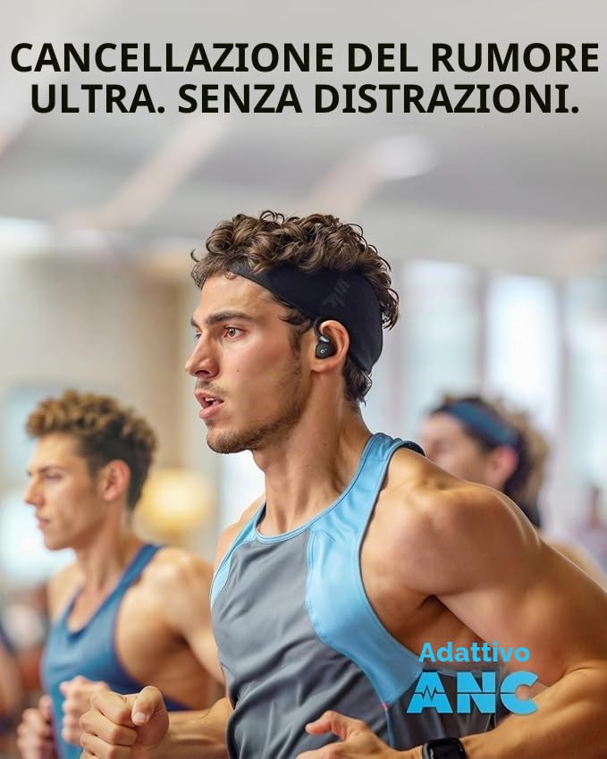 soundcore Anker Sport X20, cuffie da allenamento senza fili, gancio girevole ed estensibile, cancellazione del rumore, bassi profondi, IP68, impermeabili, resistenti al sudore(Ricondizionato)