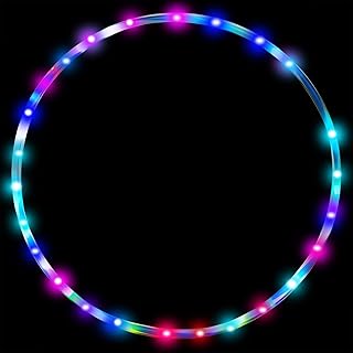 LED Fitness Hoop for Adults Weight Loss 36 In , Light Up Hoop for Kids, Color Auto Strobing and Changing, 90cm HoopFitness Equipment Weight Loss Collapsible(2 AA Batteries are Needed. Not Included)