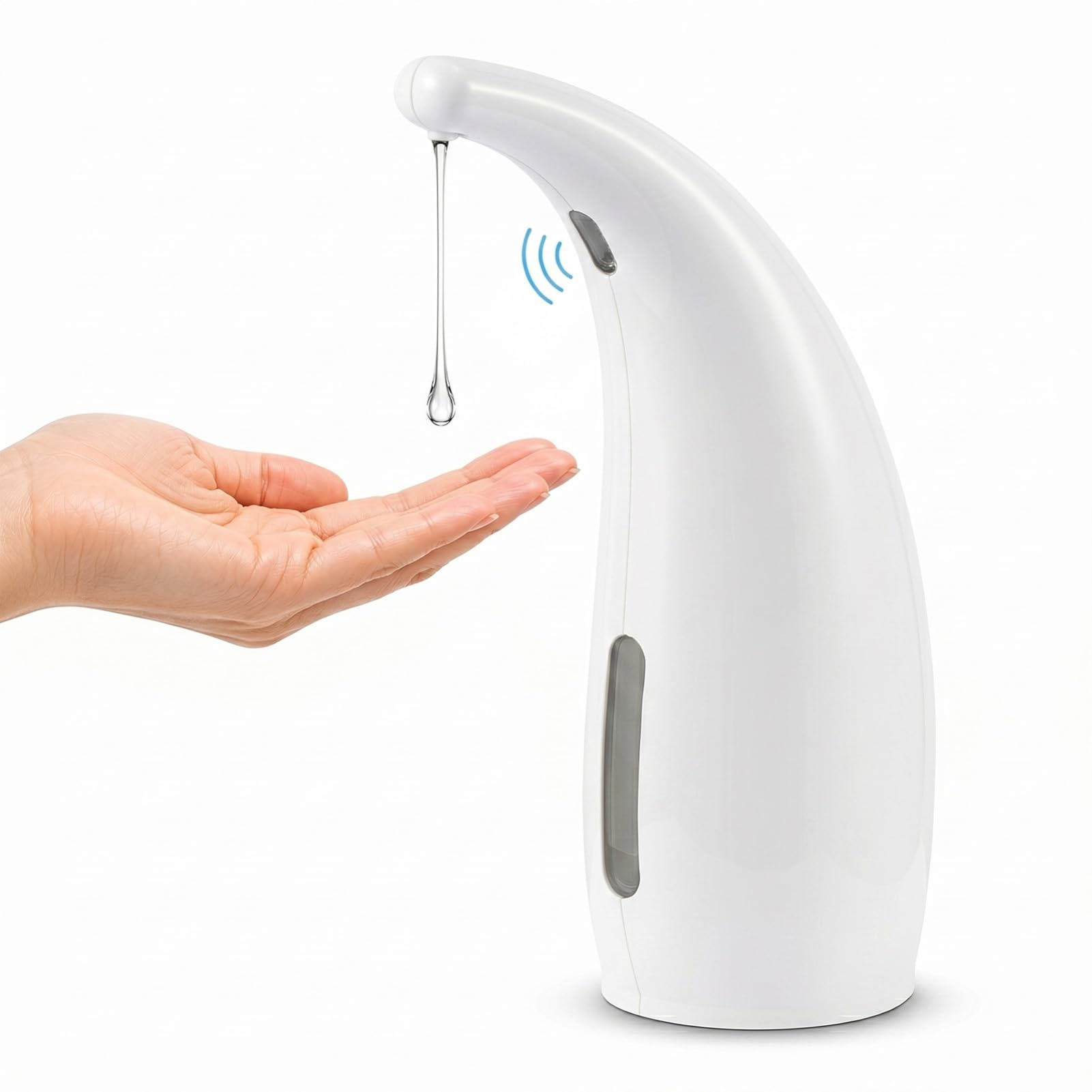 Minifactory Automatic Soap Dispenser 300ml Touchless Liquid Soap Dispenser Battery Operated Hand Sanitizer Pump IPX6 Waterproof ABS Material for Kitchen Bathroom Shower (White)