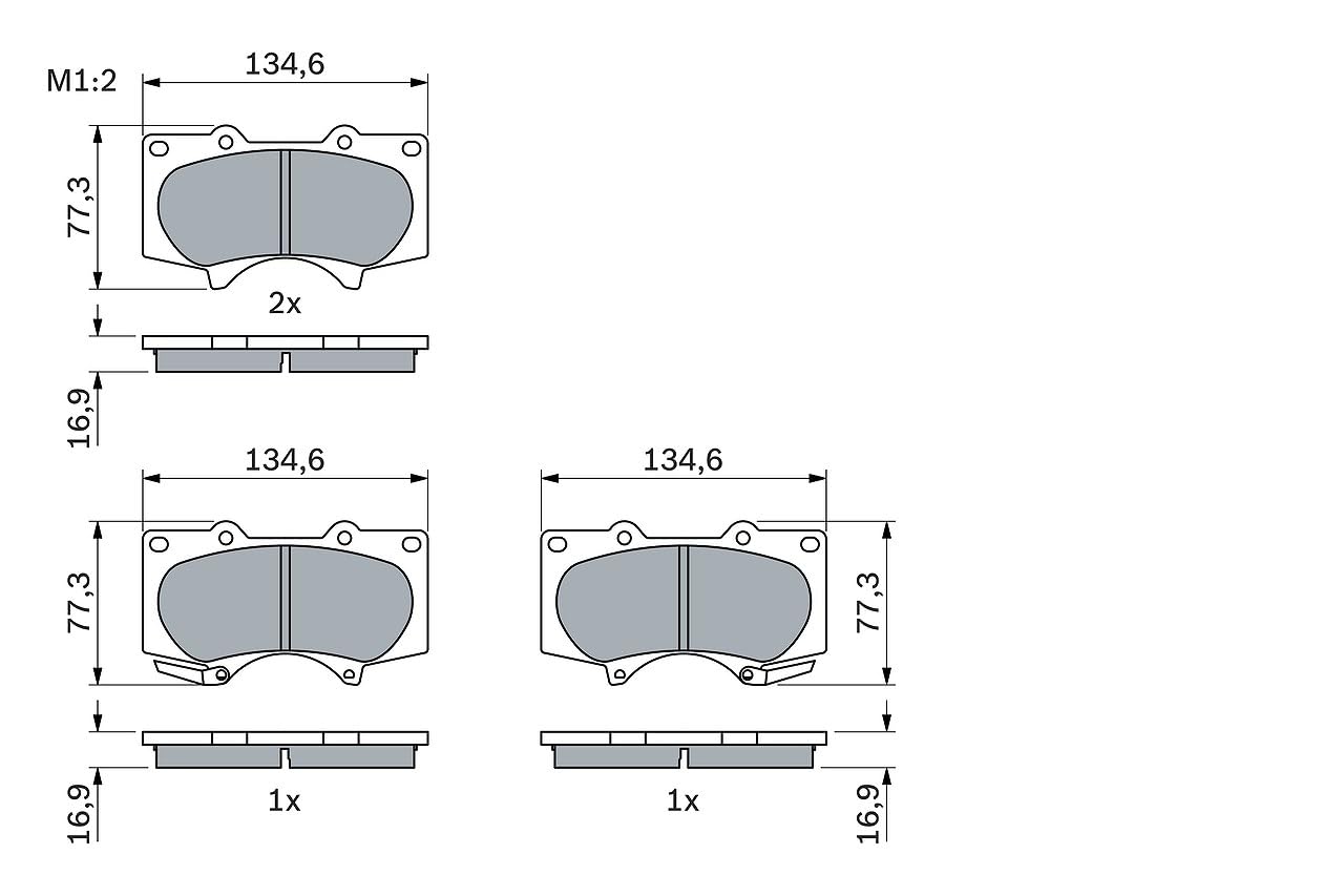 BOSCH Jeu de garnitures de frein, frein à disque 0986494153