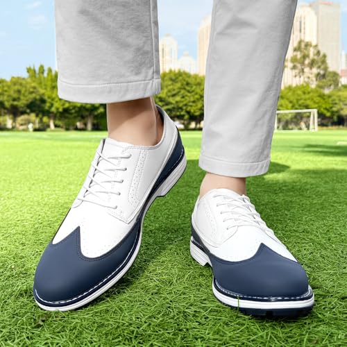 Image of Golf Shoes Men Spikes Classic Golf Footwears Male Walking Sneakers for Golfers Size 7-14