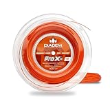 Diadem Pro X Tennissaitenrolle, sechseckiges Design, Hochleistungs-Polyester, mehrere Stärken für Power und Spin, 200 m (Orange, 17 (1,20 mm))