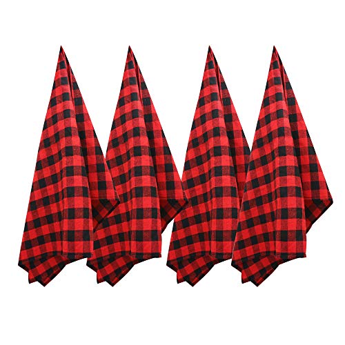 Sunwisha Gingham Check Plaid Towels Tenugui Kitchen Towels For Cleaning, Cooking, Decoration Towel (Red) #TOP2