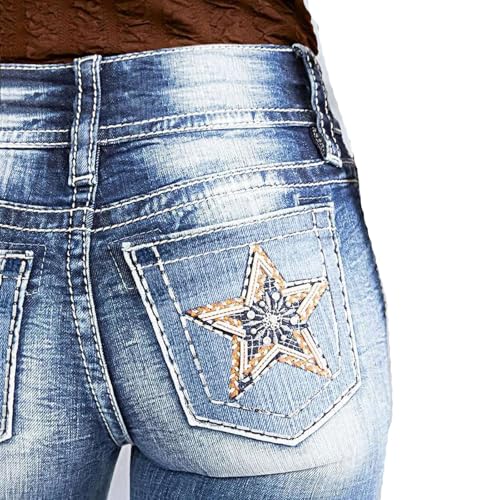 High Waisted Jeans for Women Button Up Shaping Butt Lifting Stretch Jeans Classic Straight Leg Denim Pants w/Pockets4