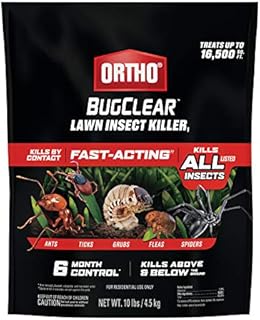 Ortho BugClear Lawn Insect Killer1: Treats up to 16,500 sq. ft., Protect Your Yard & Garden Against Ants, Spiders, Ticks, Armyworms, Fleas & Grubs, 10 lbs.