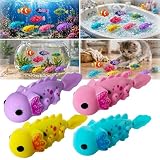 Juguete de Pez Payaso Nadador, Mágico Luminoso Peces Robot Activados Por Agua Juguetes Para Acuarios, Motorizado Pez Robot De Criatura, Juguete Pesca Para Piscinas Bañeras Gatos(4pcs - Axolotl)