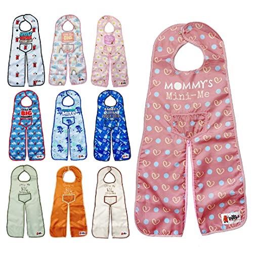 Moore of Rachel’s Mr. Zippy Bib Super Soft Full Body Waterproof Baby Bibs in Cute Designs for Infant Toddler 6-36 Months (Rose MMMe)