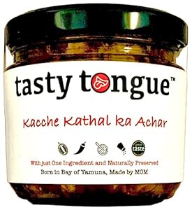 tasty tongue - Homemade Kacche Kathal Ka Achar (Young Jackfruit Pickle), Traditional, heirloom recipe, No preservatives, Certified | 350 GMS Glass Jar