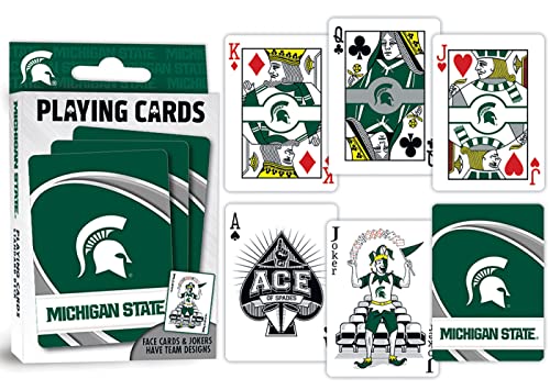 Image of Masterpieces Officially Licensed NCAA Michigan State Spartans Playing Cards - 54 Card Deck for Adults