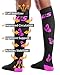SLS3 Compression Socks for Women 20-30 mmHg Knee High - Womens Graduated Compression Running Socks - Sports, Travel, Recovery (Caribbean Blue, Small-Medium)