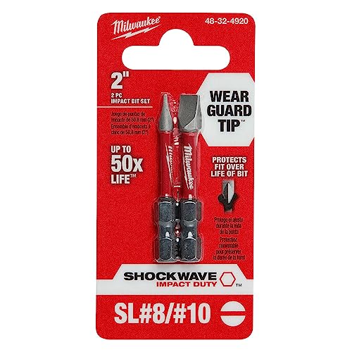 Milwaukee Accessory 48-32-4920 No8/No10 Bit Power Slotted (2 Pack)