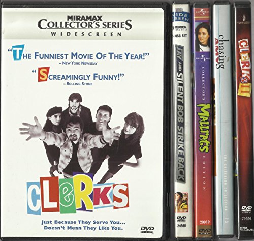 Kevin Smith DVD Collection (5) Movies Clerks 1 & 2, Mallrats, Jay and Silent Bob Strike Back, and Chasing Amy