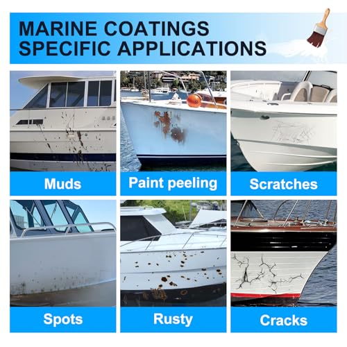 Image of SENVEN Boat Paint 35 Oz Gloss White Marine Boat Topside Bottom Enamel Paint for Boats, RVs, Wood, Fiberglass, Aluminum, Metals, Oil-Based Epoxy Grey