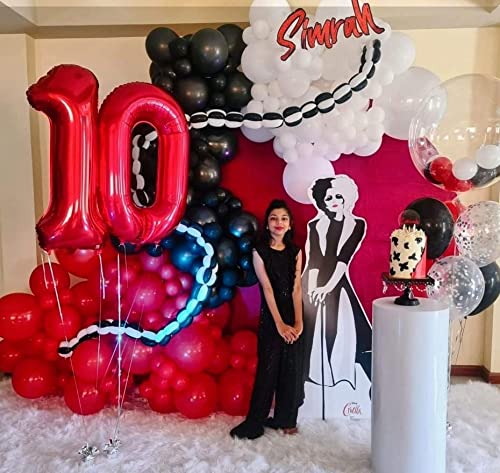 Image of 40 Inch Red 10 Number Balloons Giant 10 Balloons Red Birthday 10 Balloons 10th Birthday Anniversary Events Party Decorations Supplies