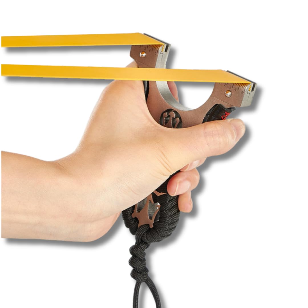 Marksman® Alloy Trident Laser Slingshot Gulel Catapult with Yellow Rubber Band & Mud Balls – Outdoor Setup for Target Play and Recreation - Image 2 thumbnail