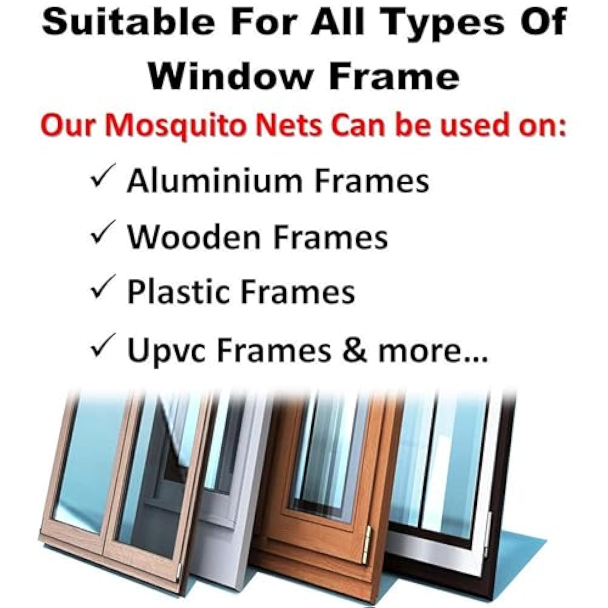 Pre-Stitched Fiberglass Window Mosquito Net with Zipper