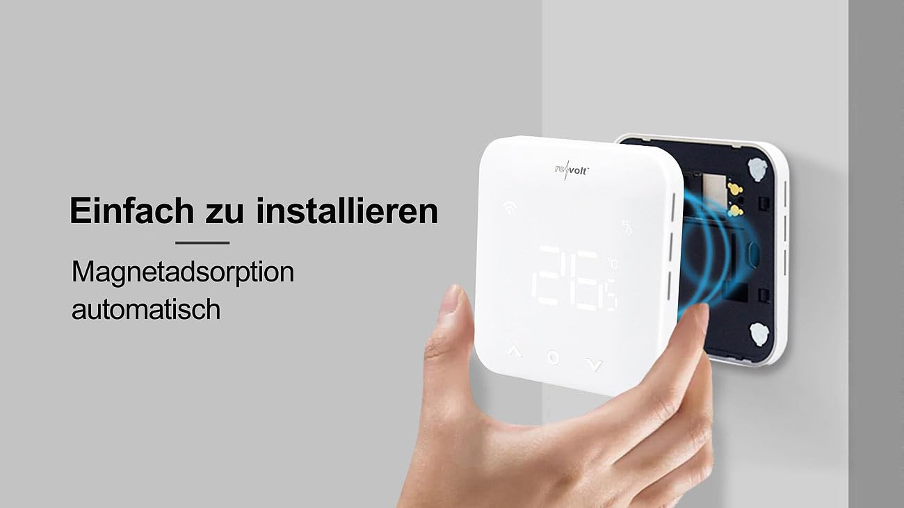 revolt Zubehör zu Raumthermostat Digital: WLAN-Wandthermostat Slave für Fußbodenheizungs-Steuerung FHS-800.app (WLAN-Fußbodenheizung-Thermostat, Heizung Steuerungen/Regelung, Zeitschaltuhr)