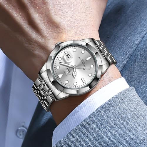 Image of OPK Watches for Men Diamond Roman Analog Mens Watches Waterproof Large Stainless Steel Men Wrist Watch Business Father Gift Watch