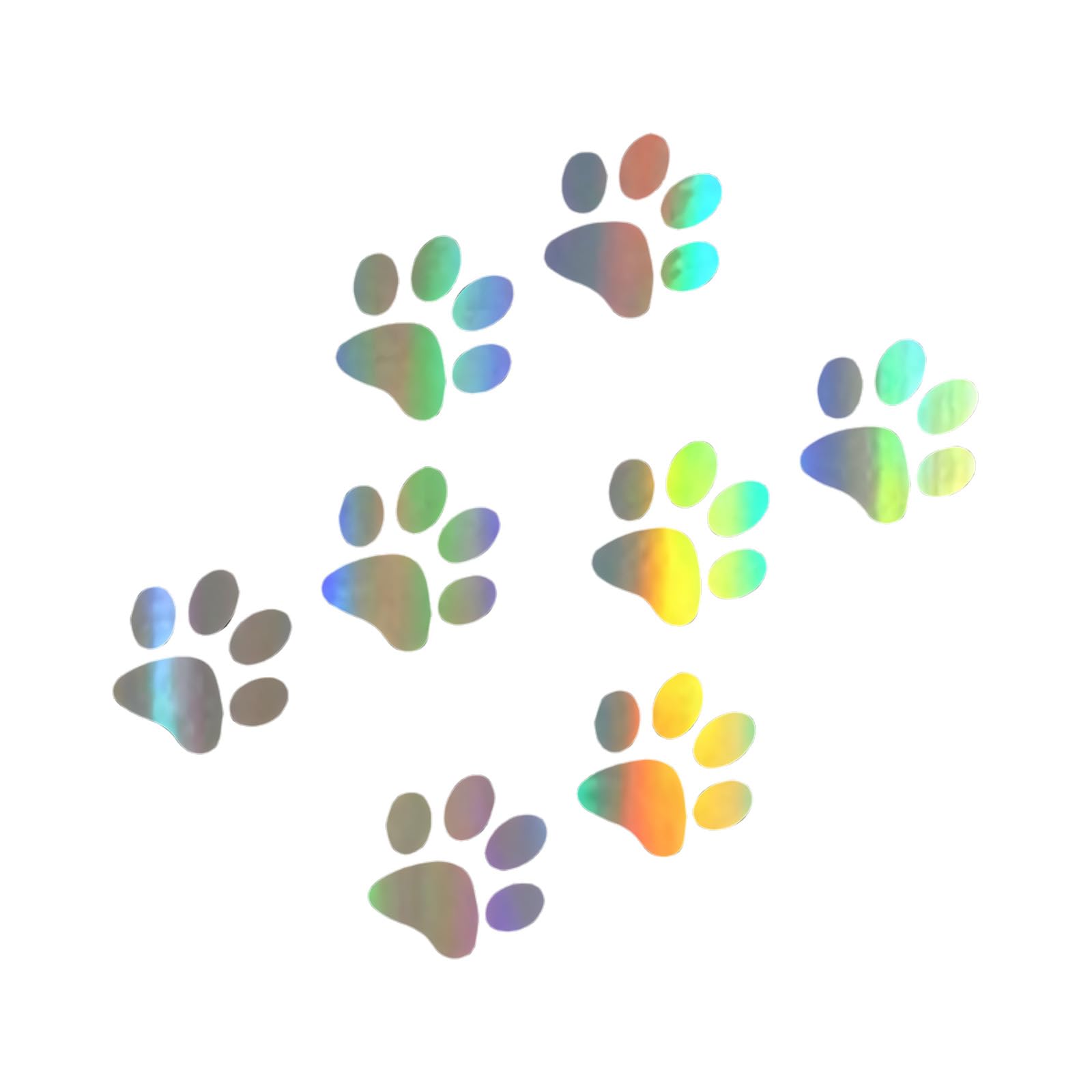 8PCS Reflective Cats Paws Stickers with Strong Adhesive for Cars Motorcycles & Electronic Devices in Bright Color Pet Themed Vehicle Decals
