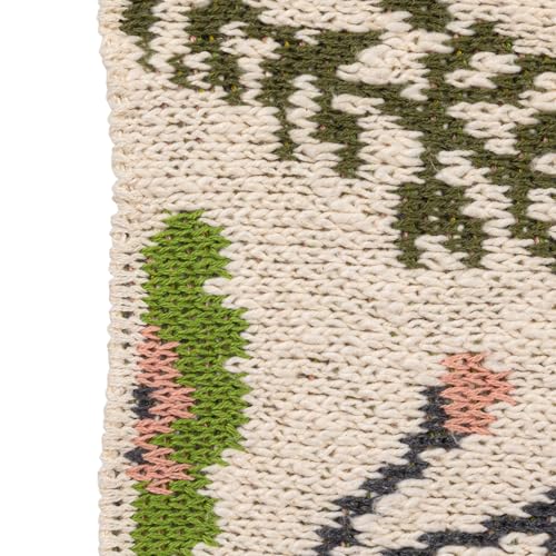 Image of Creative Co-Op Cotton Knit Baby Blanket with Snakes and Flowers, 40 inch L x 32 inch W