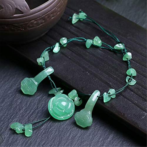 Talisman pour la prospérité en aventurine naturelle et fleur de jade noble