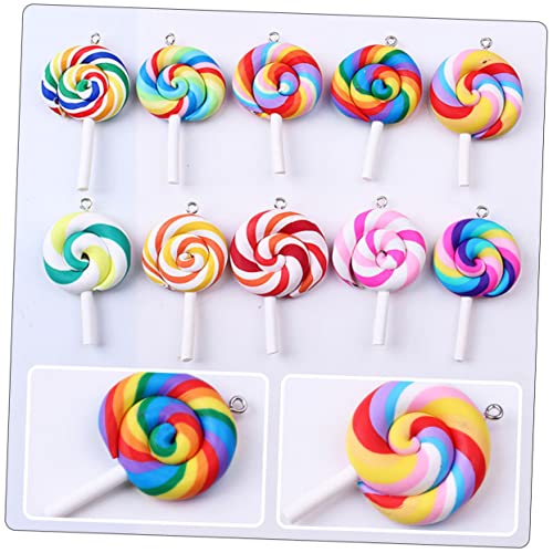 COHEALI 60 Pçs Pirulito Pingente Doces Jóias Encantos Pirulitos Pirulitos Arco-Íris Caixa Do Telefon