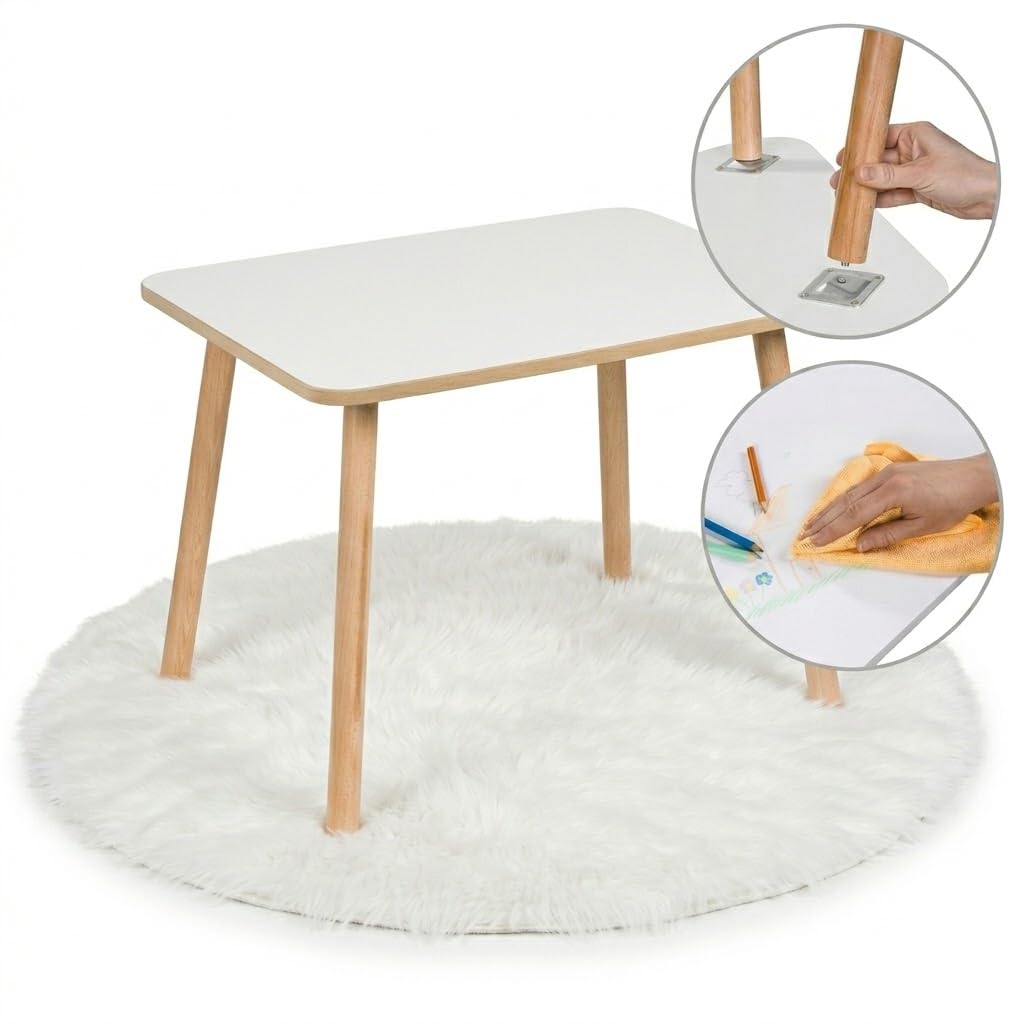 Kindertisch 50 x 70 x 47 cm – Holztisch für Kinderzimmer | Kinder Tisch, Lern- & Spieltisch aus MDF