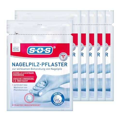 SOS Nagelpilz-Pflaster | zur intensiven Behandlung | einfache Anwendung über Nacht | schnelle sichtbare Ergebnisse | praktische Anwendung | auch bei Nagelverfärbungen |6x8 Pflaster