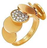  Pierre Cardin Herren-Ring 925 Sterling Silber Edelstahl rhodiniert Kristall Zirkonia Voilette weiß Gr.53 (16.9) PCRG10006C170