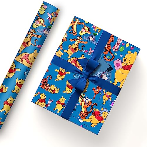 EYQQM Pack of 5 Gift Wrapping Paper 20 x 30 Kraft Paper Wrapping Paper Sheets Pack for Kids Birthday Party Storage Festive Decoration (Blue Friends)