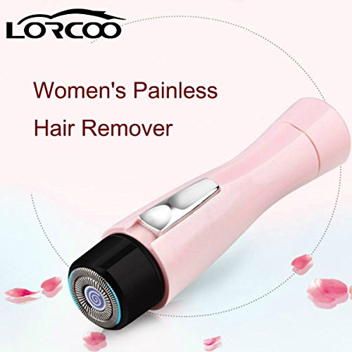 Lorcoo Rasoir Féminin, Rasoir Femme Electrique Tondeuse pour Poils de Corps Visage Jambes, Rose