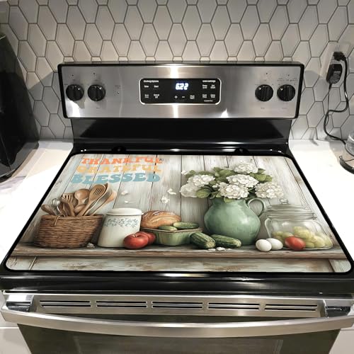 Image of Stove Top Covers for Electric Stove, Glass Stove top Cover 28 inchx 20 inch