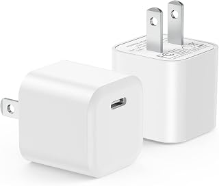 USB C Wall Charger Block, Agtray 2-Pack USB-C Mini Phone Charger Cube Fast Charging Brick Travel Plug Adapter Box Compatible for iPhone 15 14 13 12 11 XR XS, iPad Air Mini, iwatch 9 8, AirPods (White)