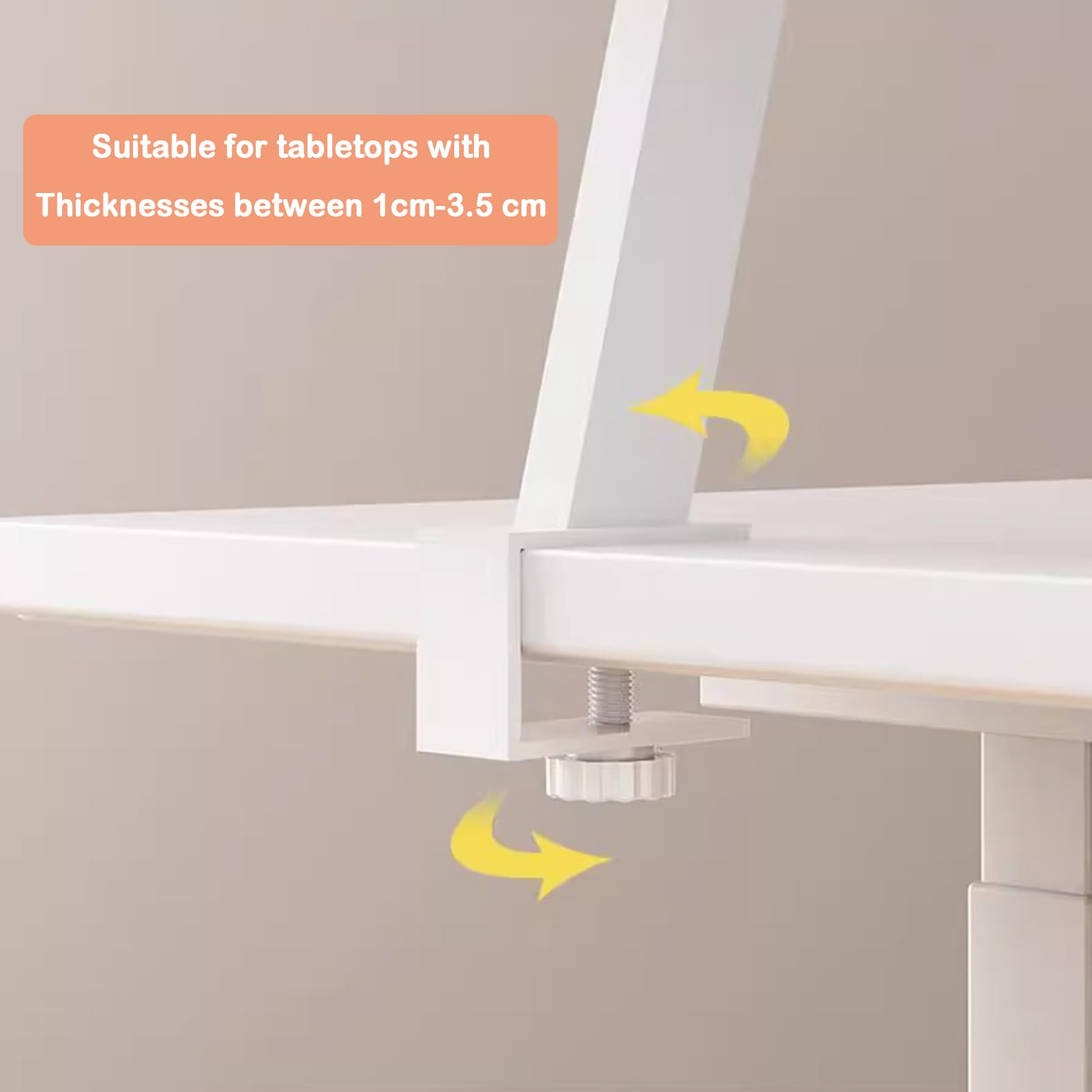 Klemmbares Schreibtisch Organizer Regal, Adjustable Desk Shelf Clamp Schreibtischregal Klemmbar Aufbewahrungsregal Erhöhter Schreibtisch Organizer mit Klemme Tischverlängerung (Weiß, 80cm/31.5in)
