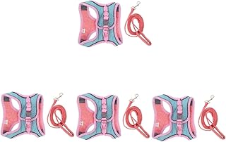 POPETPOP Arnês De Estimação Coleira Reflexiva Arnês De Cachorro Arnês De Gatinho 4 Conjuntos De Moletom De Verão Coleira De Cachorro Serviço Arnês De Cachorro Adorável